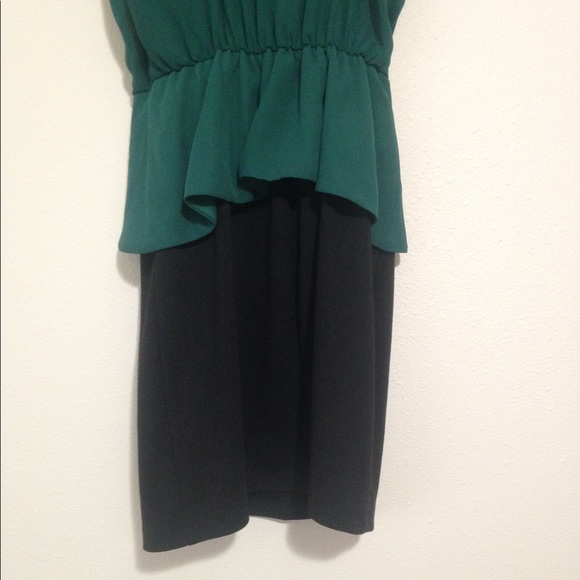 Sweet Storm Teal and Black Spaghetti Strap Peplum Mini Dress - Picture 8 of 9